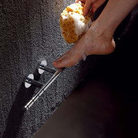 Sanliv Chrome Shower Foot Rest for Shaving & Leg Care - Wall Mounted Bathroom Foot Ledge Stool for Women & Seniors