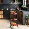 Simple Houseware 3-Tier Rigid Wire Market Fruit Basket Stand, Black