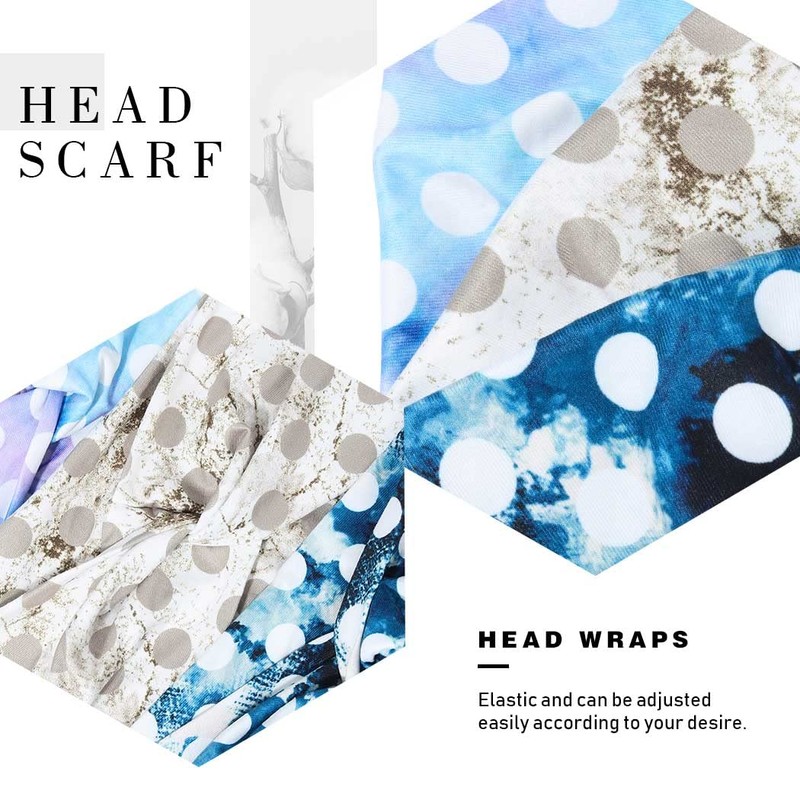 Fashband Boho Headbands, Elastic Knotted Hairband, Polka Dot Yoga Hair