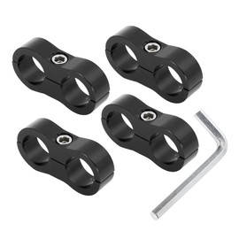 X AUTOHAUX 4pcs Black AN10 19mm Car Hose Separator Clamp Adapter with Wrench