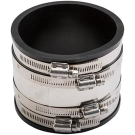 DEKS Series 1056 Couplings - Flexible With Shear Ring - 4"" x 4"" - DX1056-44SR Works With Clay to Plastic (PVC), Black, 4-4-SS-SHEAR-RING-CLAY-PLASTIC