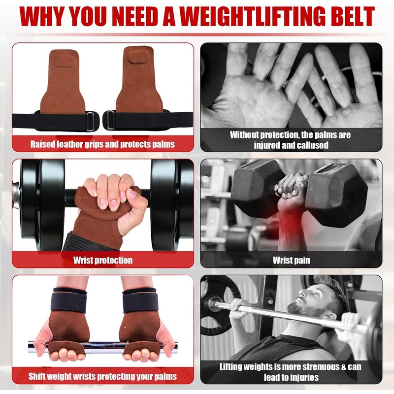 Padded Weight Lifting Straps Deadlift Straps with Wrist Support， No-Slip