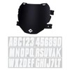 Black ODI Number Plate & White 3" Number & Letter