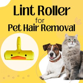 Pet Hair Remover for Laundry Lint Roller with Storage Box & Brush, Dog & Cat Cleaning Tool for Sofa, Bed, Carpet, Clothes, Household Cleaning, Upholstery, Pet Fur Remover, Durable, Design, Yellow