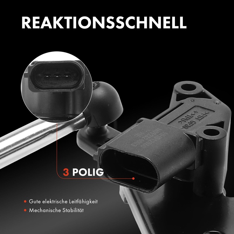 Frankberg 1x NiveauSensor LeuchtweitenSensorr 3-Pins front axle Left Compatible with