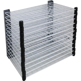 INTSUPERMAI 12 Shelves Art Drying Rack Painting Drying Rack Screen Printing Frame Rack Table Fixed and Spread Type Drying Rack 24 x 16.14 x 16.7 Inch for Art Studios and Classrooms
