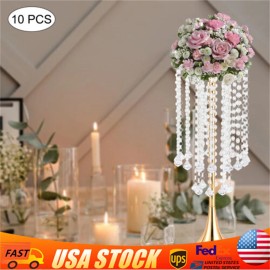Unbranded 10Pcs Wedding Flower Stand Holder 55.6cm Tall Crystal Grand Centerpiece Stands