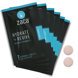Zaca Recovery Chewable Supplement | Hydrate + Revive | Party, Travel, Exercise & Altitude | Sugar Free & Gluten Free | Mixed Berry, 6 Packets = 12 Tablets