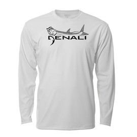 Denali Performance Men’s UPF 50+ ProtectUV Mega Solar Long Sleeve Teaser with Denali Tarpon Logo White