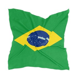 MUCEXQ Brazil Flag Satin Square Head Scarves Silk Neck Scarf Hair Sleeping Wraps for Women (Scarf 8)