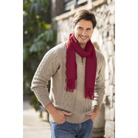 NOVICA Artisan Handmade Men's 100% Alpaca Scarf Wool Accessories Scarves Burgundy Solid Peru ' Cherry Red'