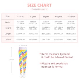 slaixiu 4 Pack Leggings for Girls Soft Comfortable Leggings for Kids in 3t to 12 Years Ankle Length Girls Printed Leggings Yoga Pants（BAETG-70）