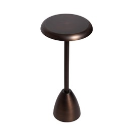 Kate and Laurel Morizet Modern Round Drink Table, 10 x 10 x 22, Bronze, Transitional Metal Martini Table with Pedestal Design for Use as Small Indoor Plant Stand or Living Room Accent