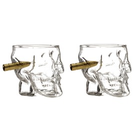 Bar Bespoke Skull Headshots Pack 2 Shot Shell Drinking Glasses