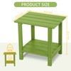 LOENIY 2 Tier Outdoor Side Table with Wood-Like Grain, 16.6"