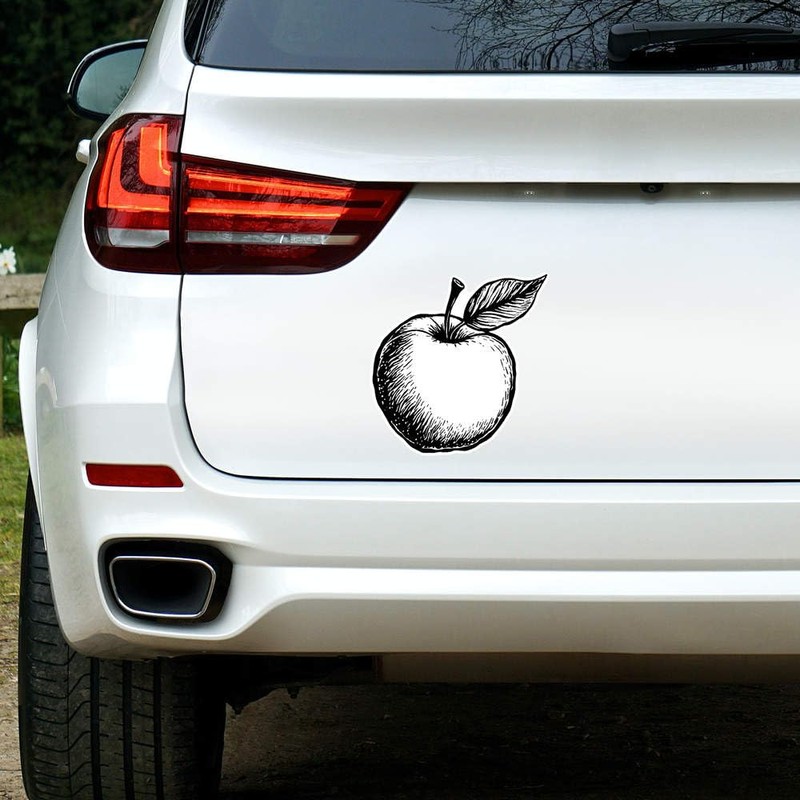 Large 210mm 'Apple with Leaf' Permanent Sticker Decal for Cars/Windows/Bins/Walls