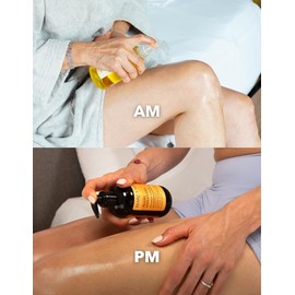 Dúo Aceite Anticelulitis Día y Noche – 250 ml + 240 ml – Orgánicos Certificados, Prensados en Frío – Semilla de Uva (circulación), Eucalipto (descongestiona), Escualeno (regeneración), Plancton (textura), Vitamina E (firmeza), Cítricos (drenaje) – Dura 4