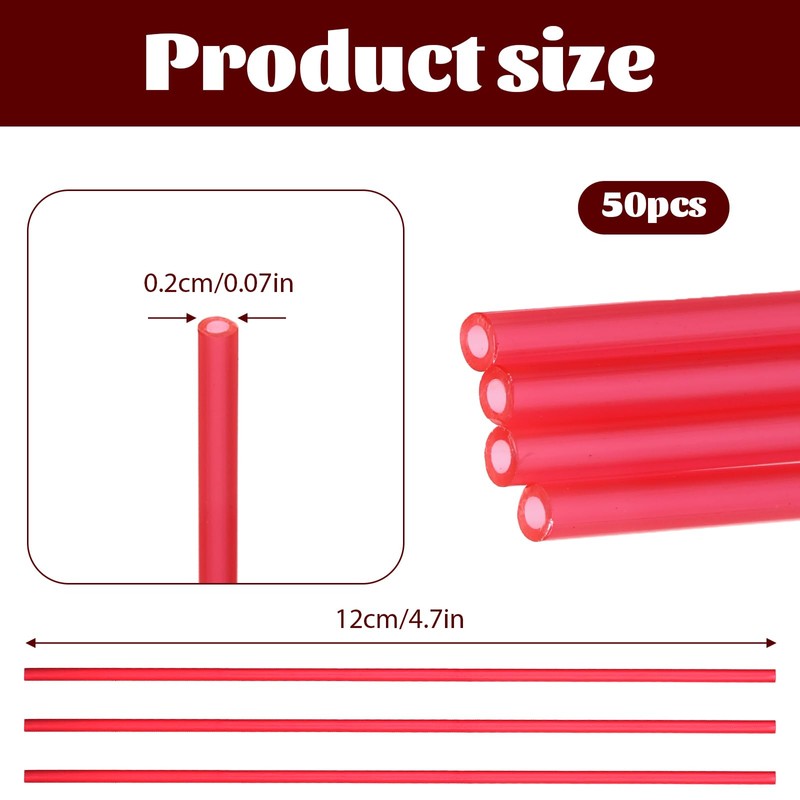50 Pack Spray Can Straw, Red Plastic Spray Can Tips,