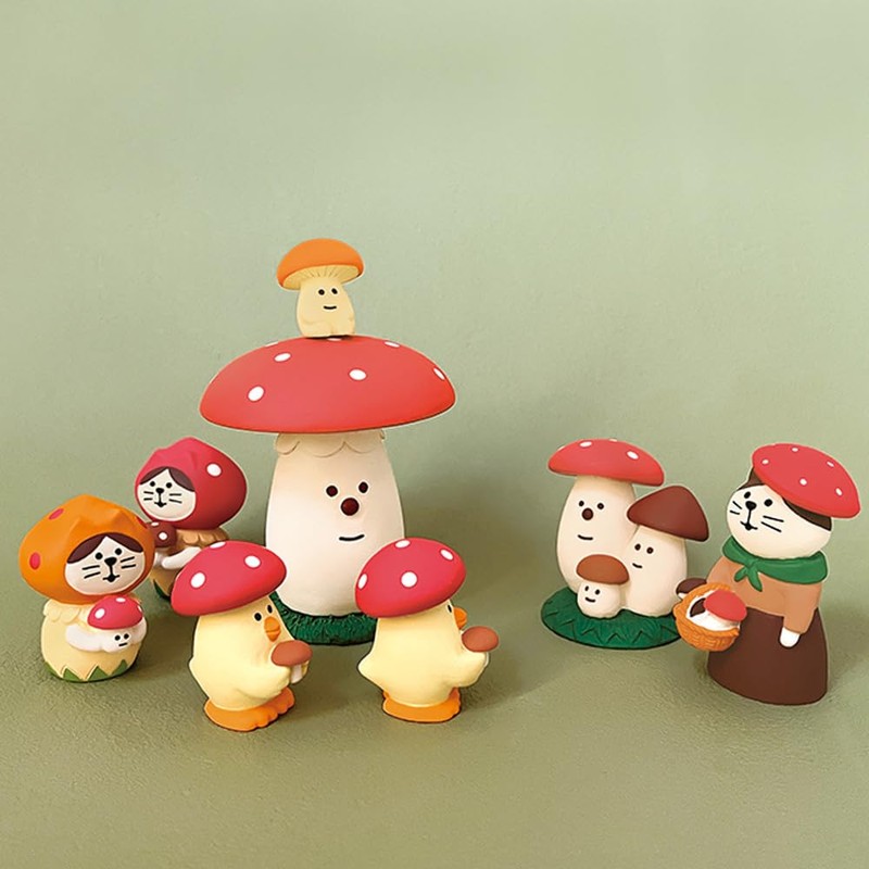 Deco Corporation Concombre Mushroom Girl Cat Size: Approx. W3 D3.2