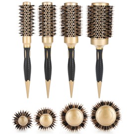 Cepillos redondos 4 en 1, anin porttil Peine de pelo redondo antiesttico Cepillo de peluquera Peine de peluquera para tiendas de peluquera y uso...   