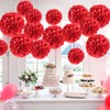 Pompom Tissue Paper Red Valentine's Day Christmas Decoration Pompom Decoration