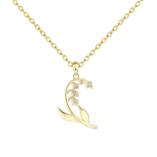 okokiss Flower Necklace Month of Birth – Luxurious 18K Gold