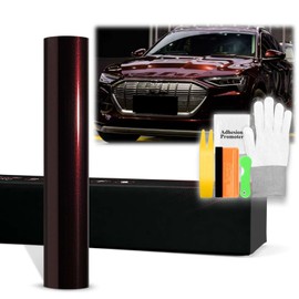 24"x60" (2FTx5FT) Rose Black PET Super Gloss Metallic High Glossy Vinyl Wrap Auto Car Sticker Decal Film Sheet Bubble Free Air Release Technology with Tool Kit