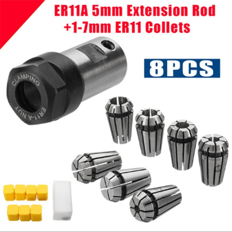 7Pcs ER11 1-7mm Spring Collets with ER11A 5mm Motor Shaft