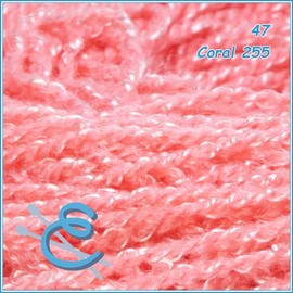 OMEGACRYS [40grs] - Fine Crystal Yarn by Omega Great for All Crafts - Color 47-Coral 255