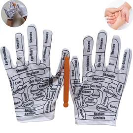 2 Pcs Reflexology Tools Facial Reflexology Tool Reflexology Hand Gloves Hand Reflexology Tools Print Mittens for Correctly Stimulating Hand Acupoints Massa