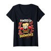 Womens Powered By Sandwiches Cheese Lover V-Neck T-Shirt