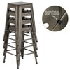 Yaheetech 24inch Metal Bar Stools Counter Height Barstools Set of