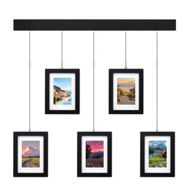 FURAOMEILI Black Gallery Picture Frame Set of 5, 5x7 Inch Collage Photo Frames, Use Wall Mount Display Frames for Entryway Stairwell Bedroom Home Decor