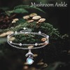 VENACOLY Mushroom Anklet Sterling Silver Moonstone Anklet Mushroom Mother's Day