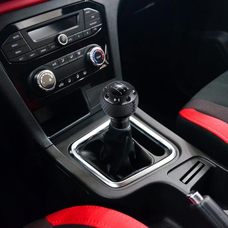 Arenbel 5 Speed Leather Car Shifter Ball Handle Manual Gear