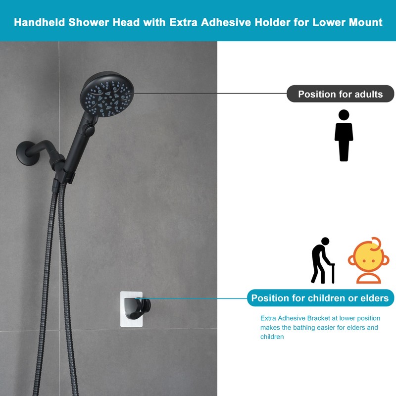 Umyder High Pressure 8-mode Handheld Shower Head with On Off
