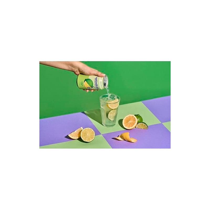 Spindrift "Lemon Lime" Soda, Made with Real Squeezed Fruit, Pack