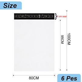 6P 31"x37"Extra Large White Plastic Mailing Postage Bag Post Parcel Bags for Posting Mailers Shipping,Mailing Poly Postal Self Seal Bags Package Bags Mail Envelopes for Packaging Clothes Parcel,Boxes