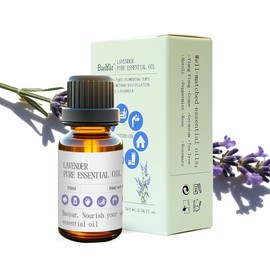 BasYar Pure Lavender Essential Oil – 100% Natural, Undiluted, Steam-Distilled from Balkan Lavender – Calming Aromatherapy for Sleep, Stress Relief & Skin – 10ml Amber Glass Dropper Bottle