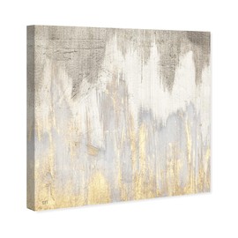 The Oliver Gal Artist Co. Abstract Wall Art Canvas Prints 'Golden Caves' Paint Home Décor, 16" x 16", Gray, Gold