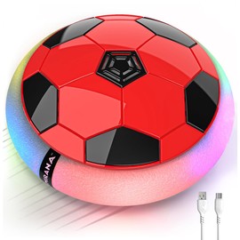 Mirana USB Rechargeable Battery Powered Hover Football Indoor Floating Hoverball Soccer Air Football Pro Original Made in India Fun Toy for Boys and Kids (Red)