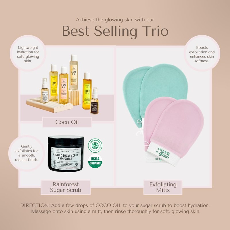 Organic To Green Rainforest USDA Organic Sugar Coconut Oil Scrub