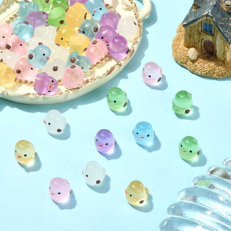 UR URLIFEHALL 60 Pcs 6 Colours Mini Chicken Figures Glow