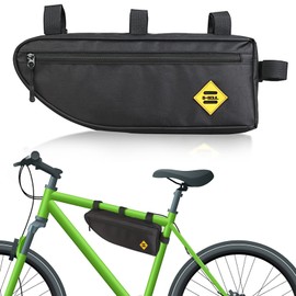 Kytpyi Triangle Bike Bag Large, Top Tube Saddle Bag 34.5x13x5.5cm, 2L Large Capacity Front Frame Bike Bag Under Frame Bike Bag Corner Pouch Tool Bag for Mountain Bike Road Bike