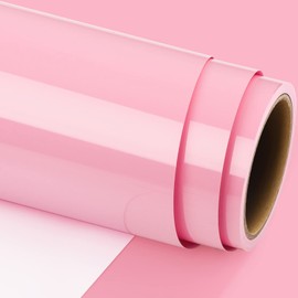 GIRAFVINYL 001 Pink Vinyl Permanent -12" X 8ft Glossy Pink Adhesive Vinyl for DIY Home and Car Decor Tumbler (Glossy Princess Pink)