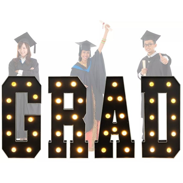 LANGXUN 3ft Black Grad for 2025 Graduation Party Decorations, Large