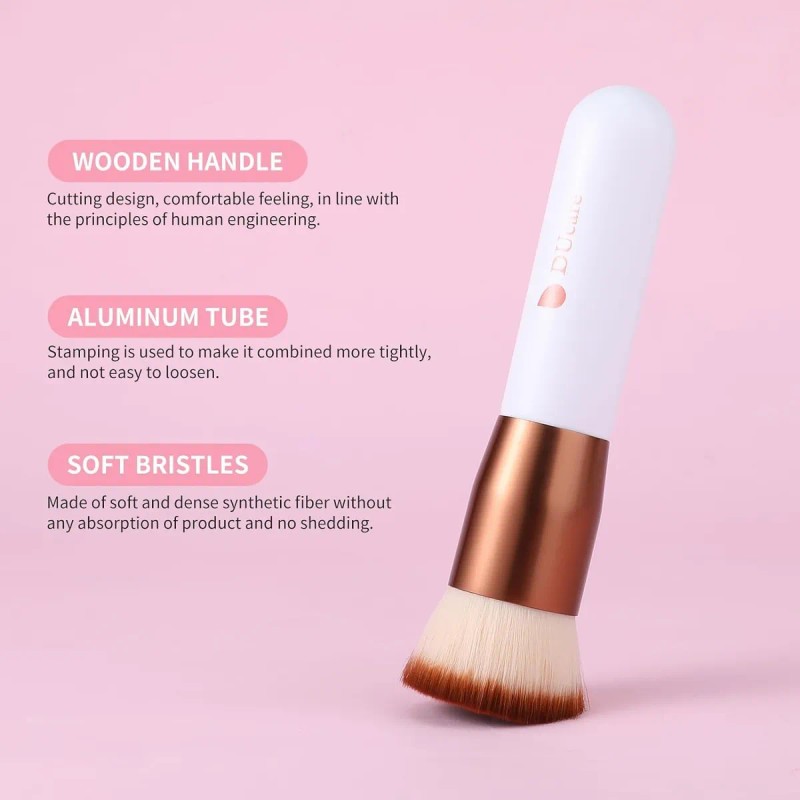 Brochas De Maquillaje Ducare Foundation, Brocha Sintética Pa Color Blanco