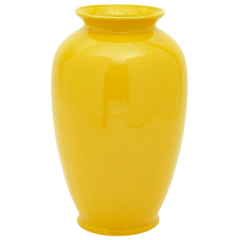 Red Lantern 14" Bright Yellow Tung Chi Vase