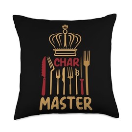BBQ Char Master Crowned Grill Expert Throw Pillow