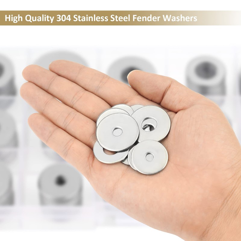 Kindroufly 270 Pieces 15 Sizes Large Fender Washers Assortment Kit,